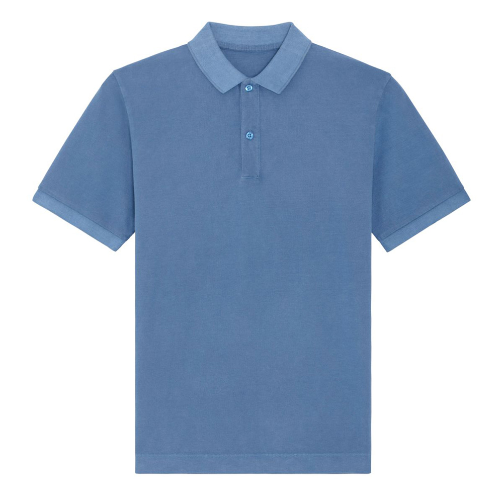 Niebieska bawełniana koszulka polo o spranym wyglądzie Prepster Vintage Stanley Stella