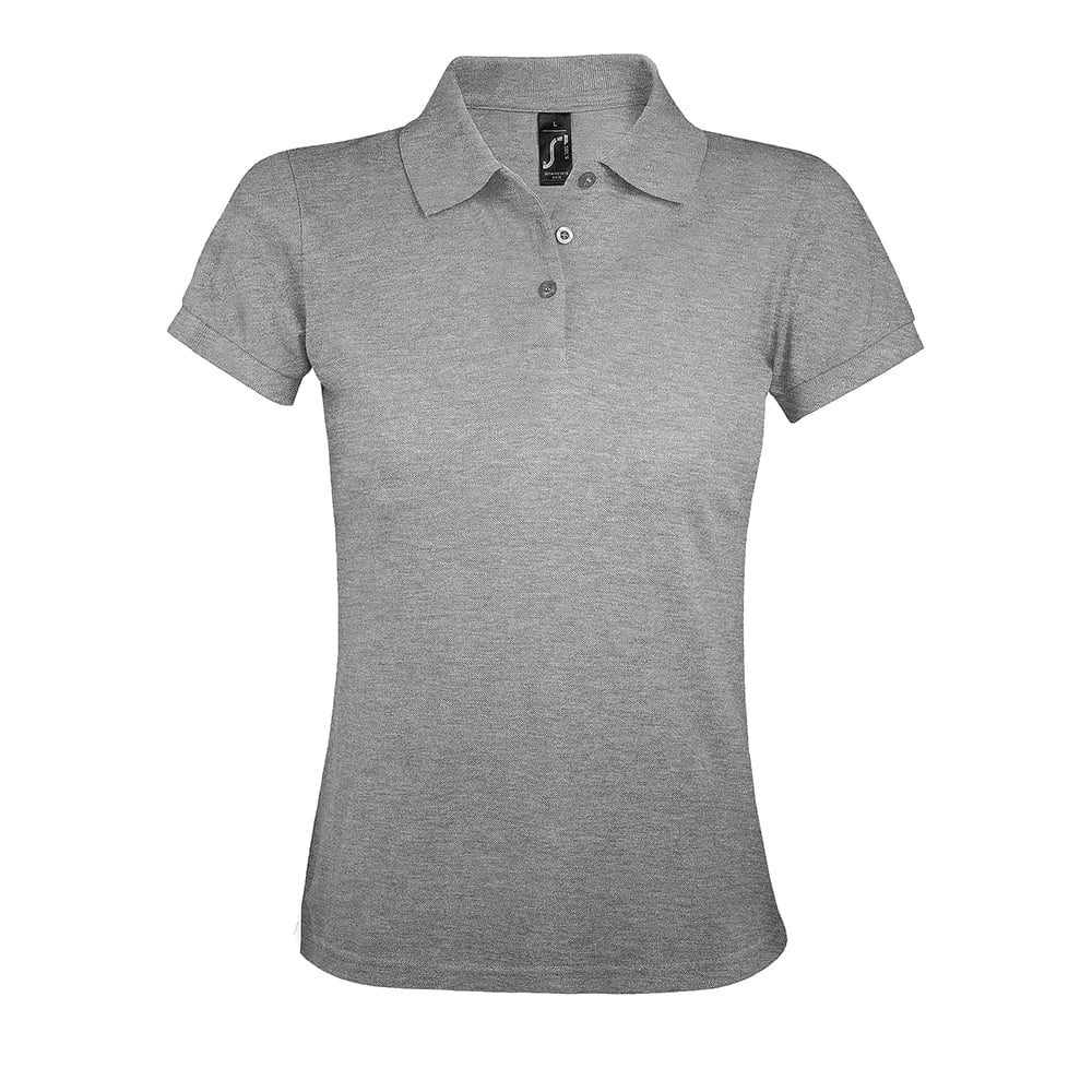 Grey Melange - Damska koszulka polo Prime
