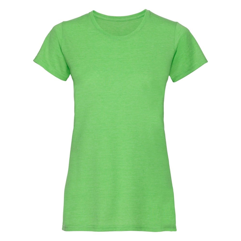 Zielona damska koszulka z własnym logo firmy Russell R-165F-0