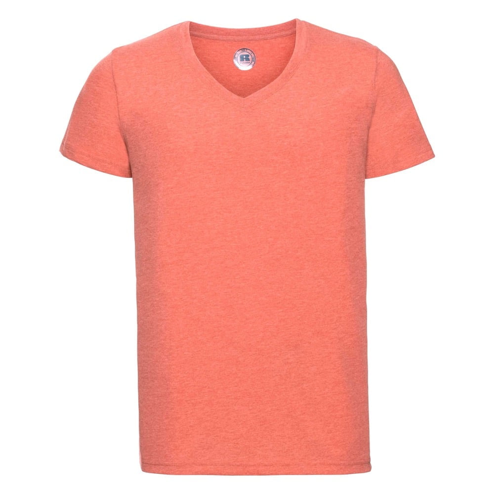 Coral Marl - Męska koszulka z dekoltem w serek HD