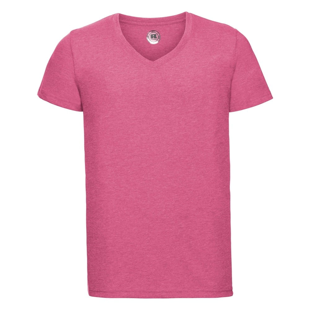Pink Marl - Męska koszulka z dekoltem w serek HD