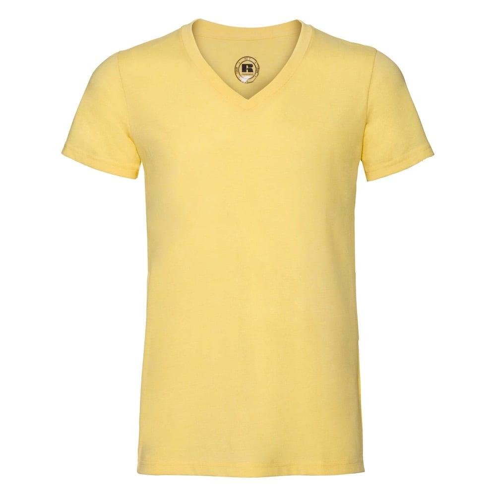 Yellow Marl - Męska koszulka z dekoltem w serek HD