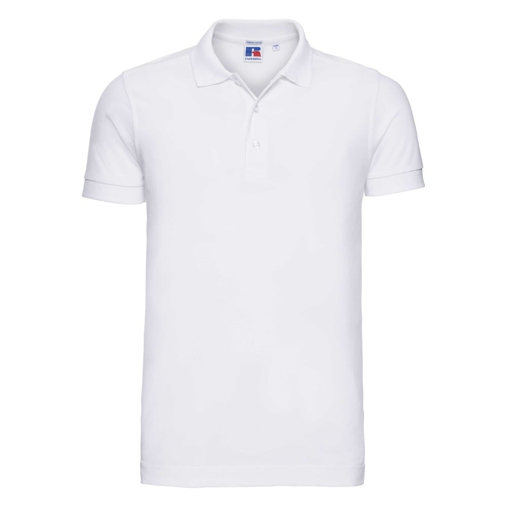 White - Męska koszulka polo Stretch