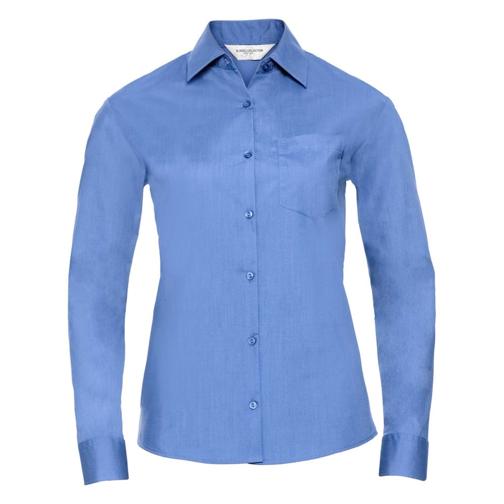 Corporate Blue - Damska klasyczna koszula Polycotton