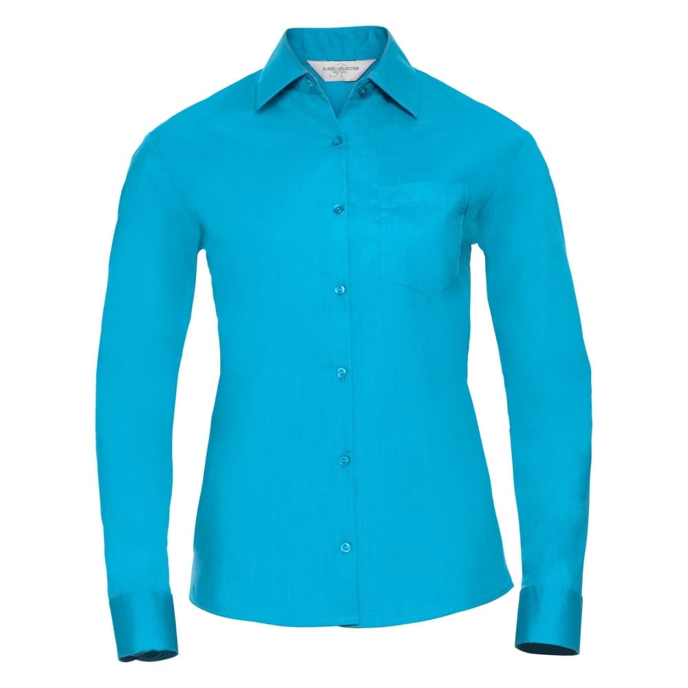 Turquoise - Damska klasyczna koszula Polycotton