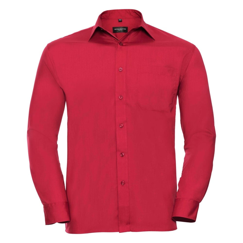 Classic Red - Męska klasyczna koszula Polycotton