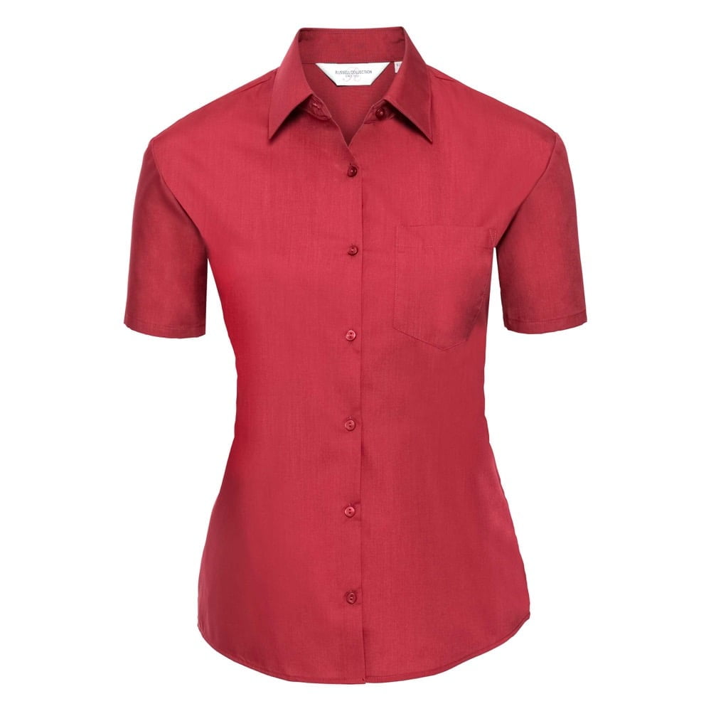 Classic Red - Damska klasyczna bluzka Polycotton