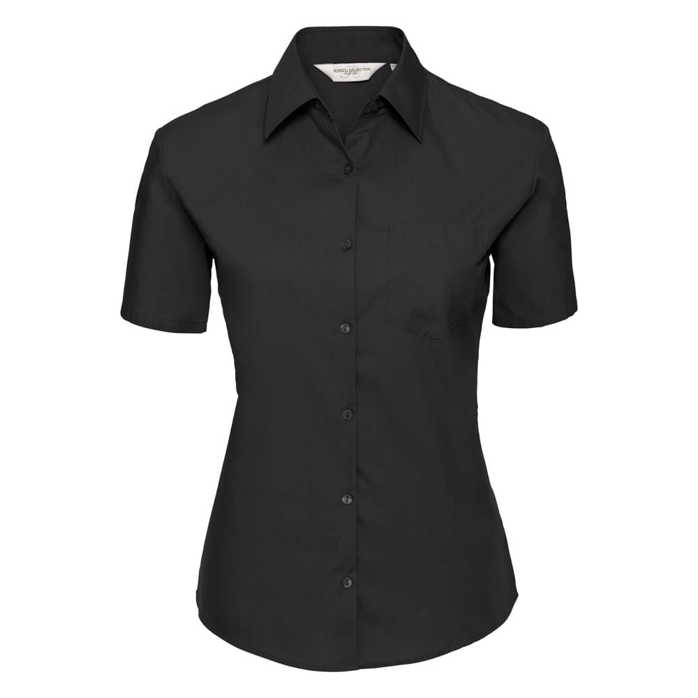Black - Damska klasyczna bluzka Pure Cotton