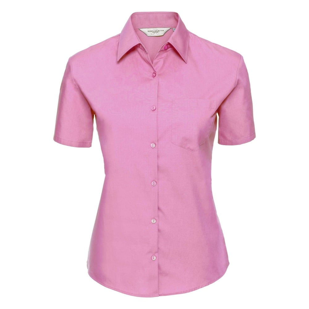 Bright Pink - Damska klasyczna bluzka Pure Cotton