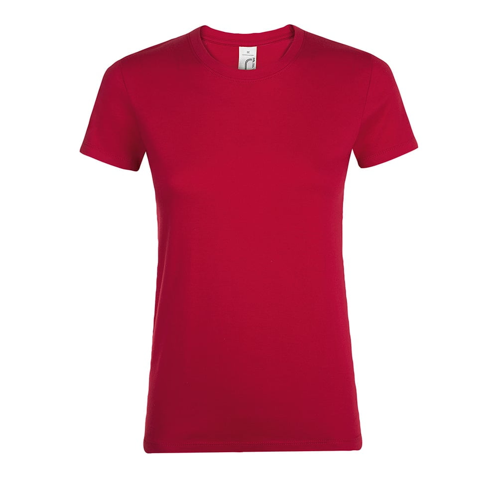 Czerwona koszulka z własnym haftowanym logo firmy Sol's 01825