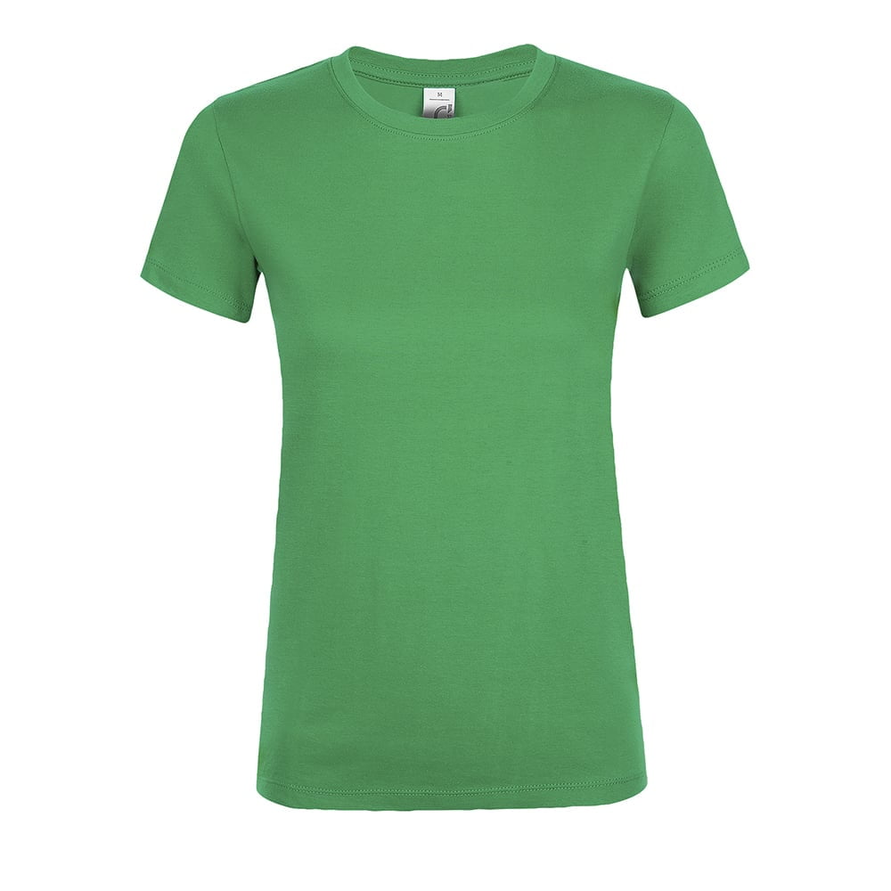 Zielona koszulka z własnym haftowanym logo firmy Sol's 01825