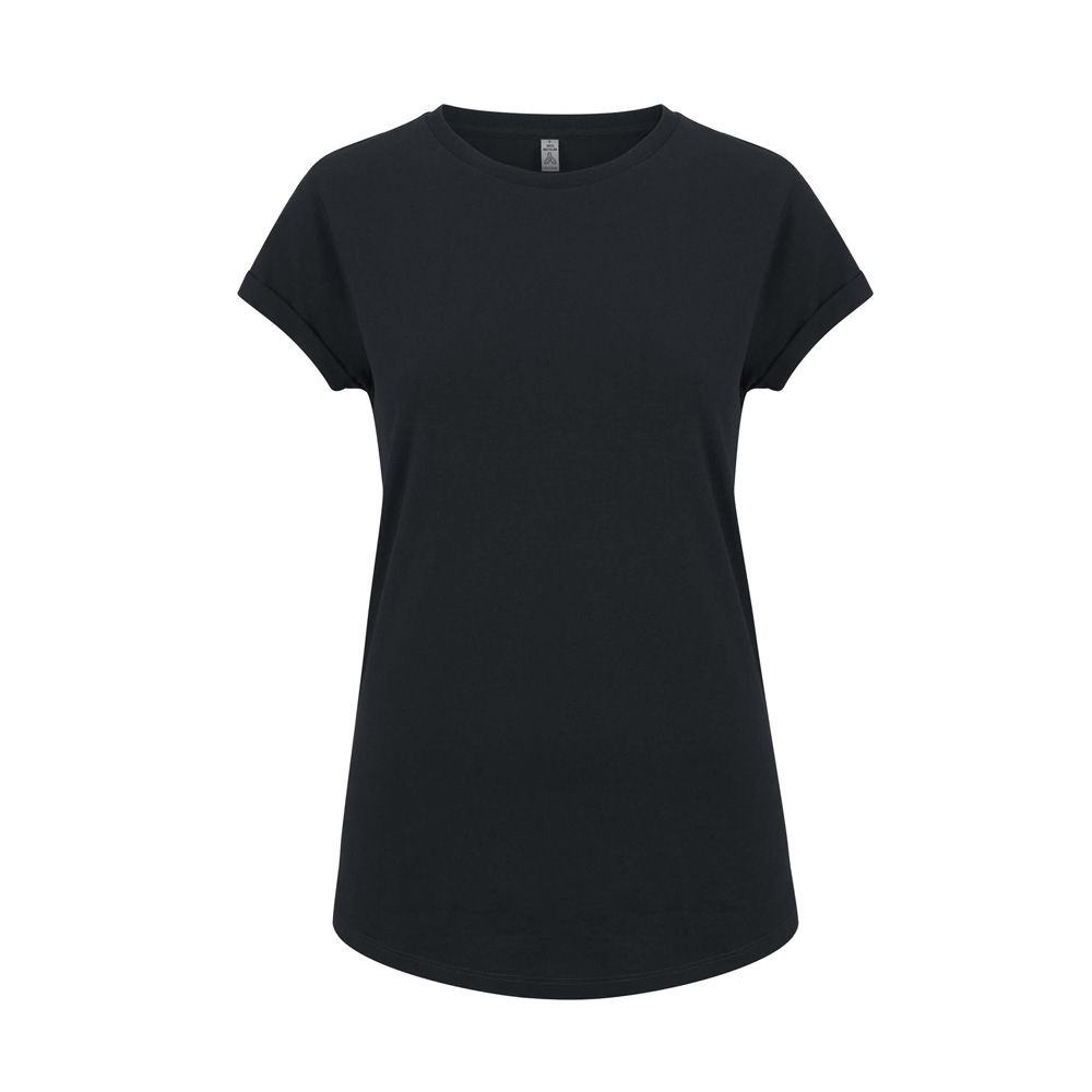 Czarny t-shirt z wywijanymi rękawkami Continental SA16 RAVEN odzież z haftem i nadrukiem