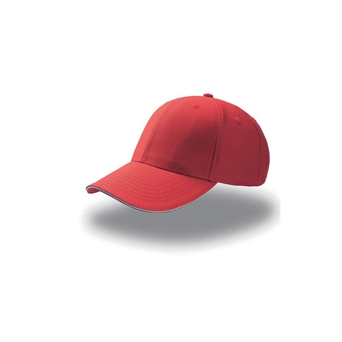 czerwono-biała czapka reklamowa sandwich