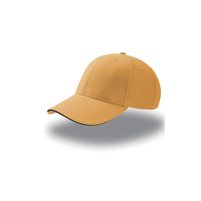 żółto-granatowa czapka reklamowa sandwich
