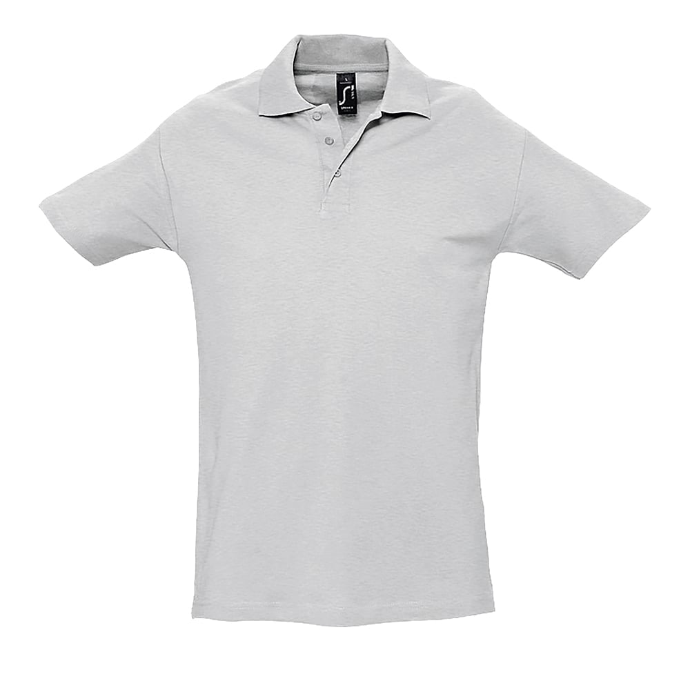 Grey Melange - Męska koszulka polo Spring II