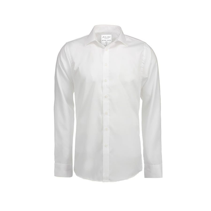 White - Fine Twill - Langärmlig Slim Fit Hemd SS30
