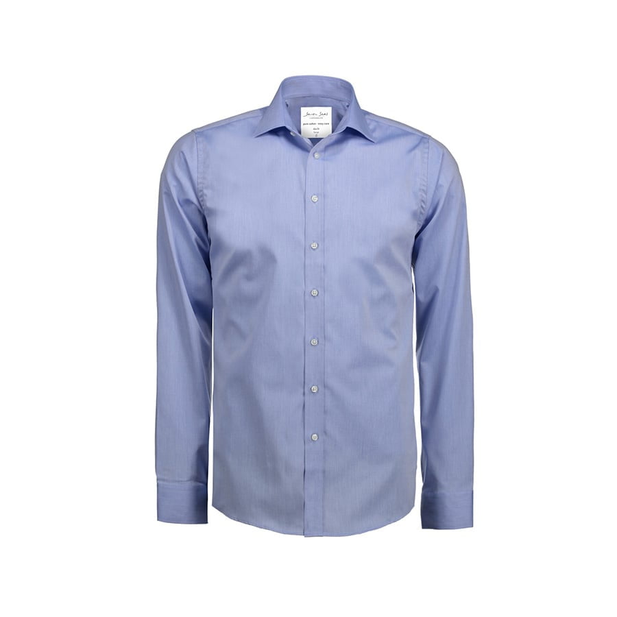 Light Blue - Biznesowa koszula z tkaniny fine twill z wykończeniem non iron SS30