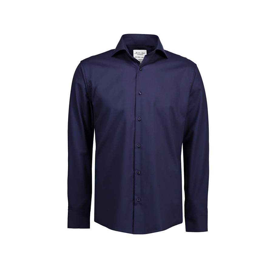 Navy - Fine Twill - Langärmlig Modern Fit Hemd SS8