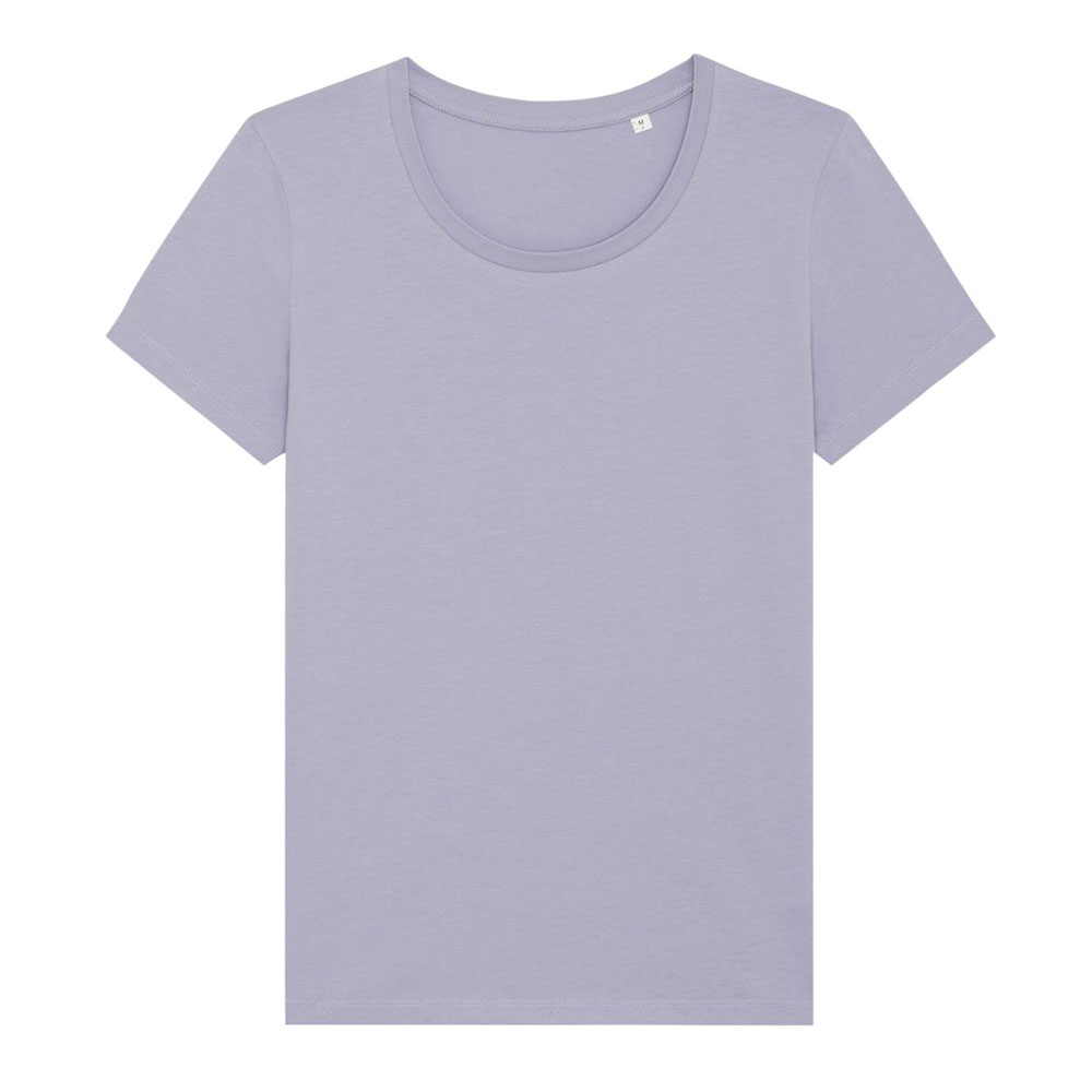 Lawendowy damski t-shirt organic z haftowanym logo firmy Stella Expresser RAVEN