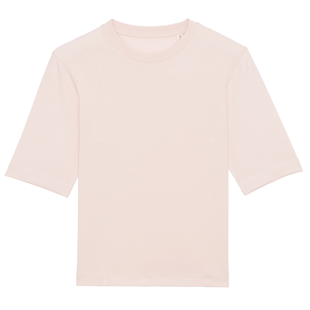 Różowa koszulka damska organic z własnymi nadrukami Stella Fringer Stanley Stella
