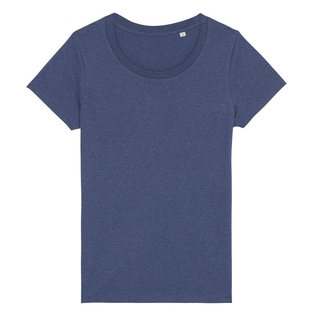 Niebieski melanżowy damski t-shirt organiczny z logo firmy Stella Jazzer RAVEN