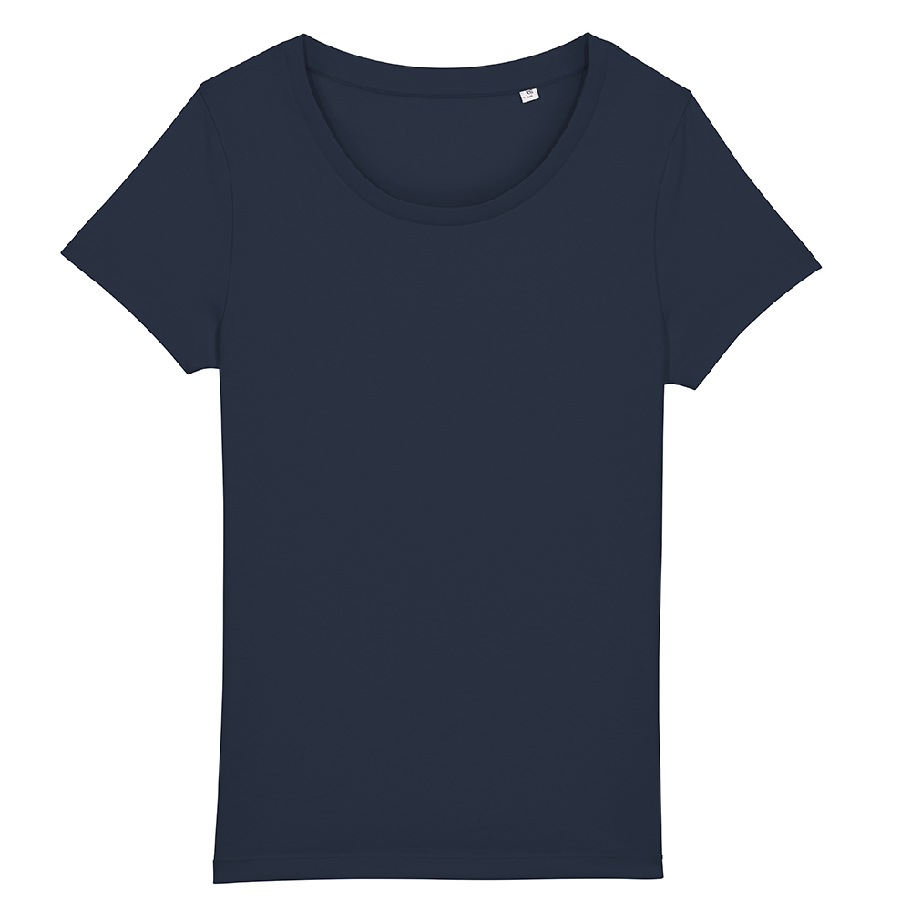 Granatowy damski t-shirt organiczny z logo firmy Stella Jazzer RAVEN