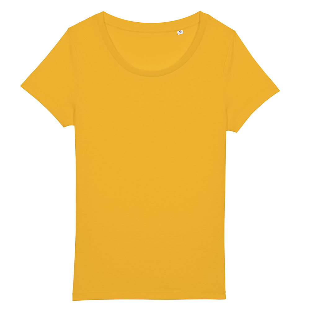 Żółty damski t-shirt organiczny z logo firmy Stella Jazzer RAVEN