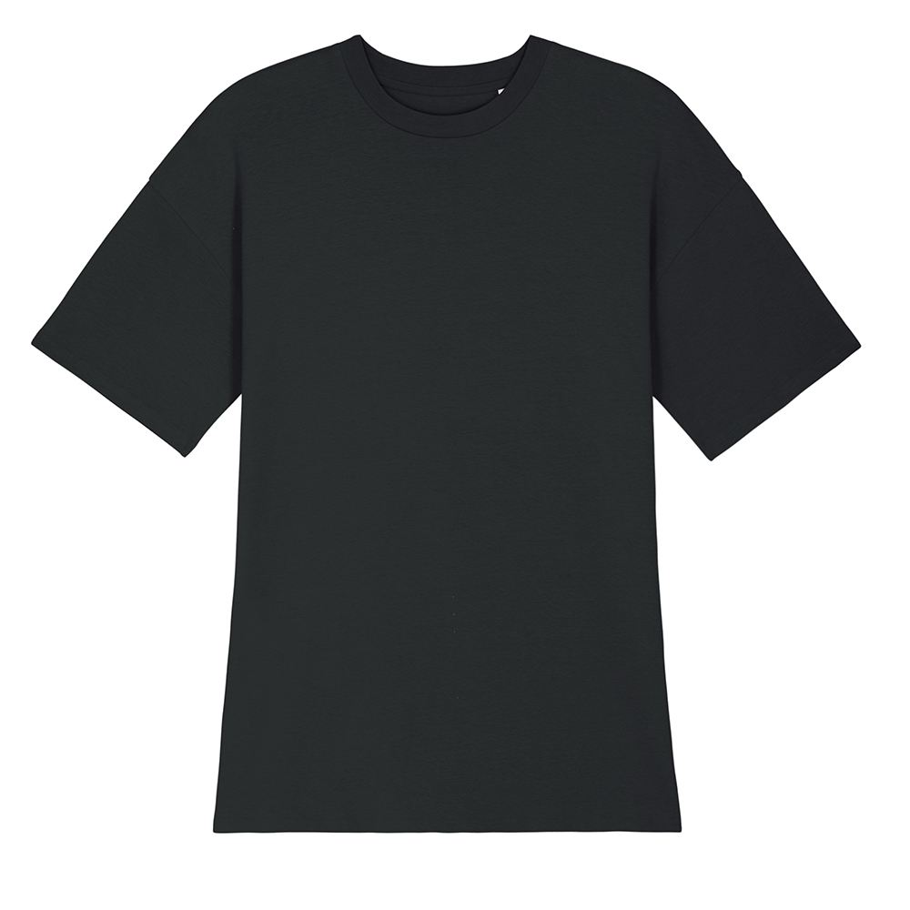 Czarna sukienka t-shirt z bawełny z haftowanym logo RAVEN Stanley Stella