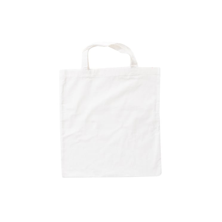 White - Cotton bag, short handles