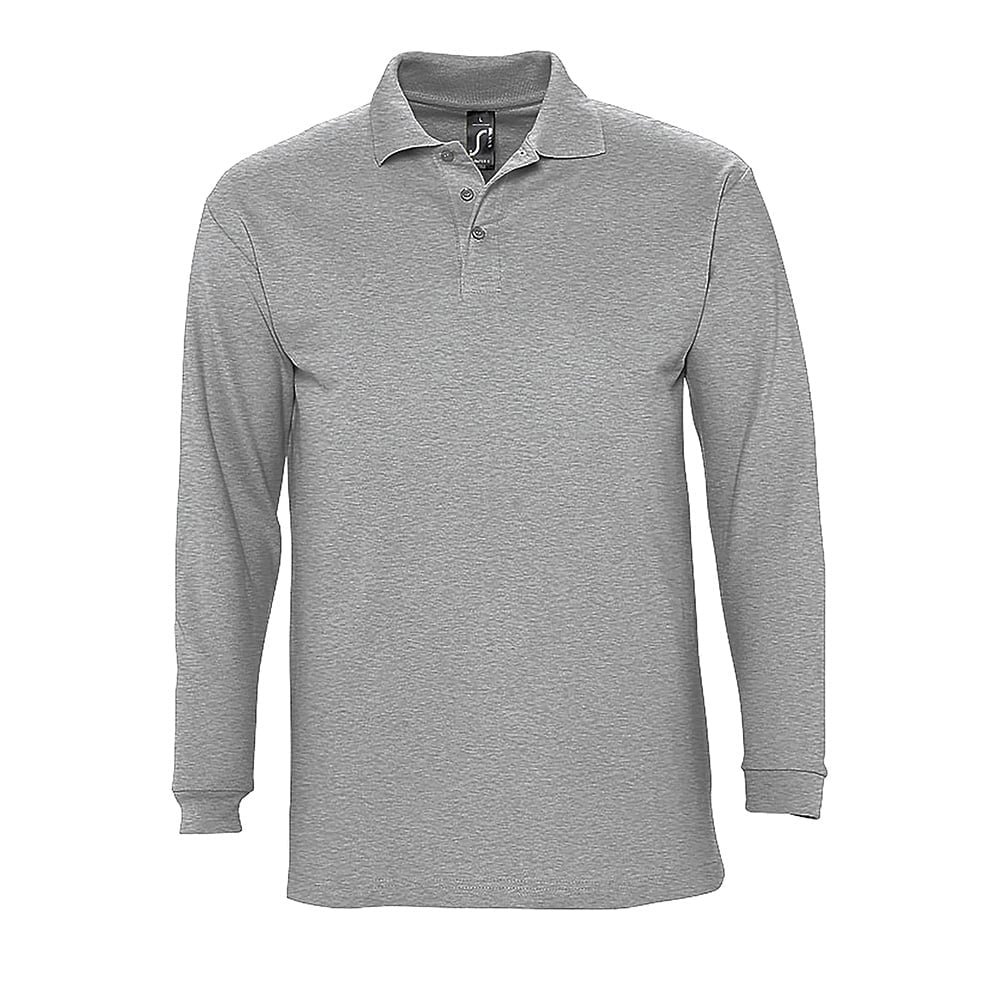 Grey Melange - Męska koszulka z długim rękawem Winter II