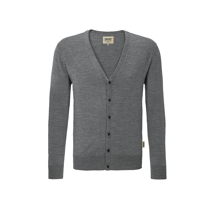 Mottled Dark Grey - Męski wełniany kardigan w serek 150