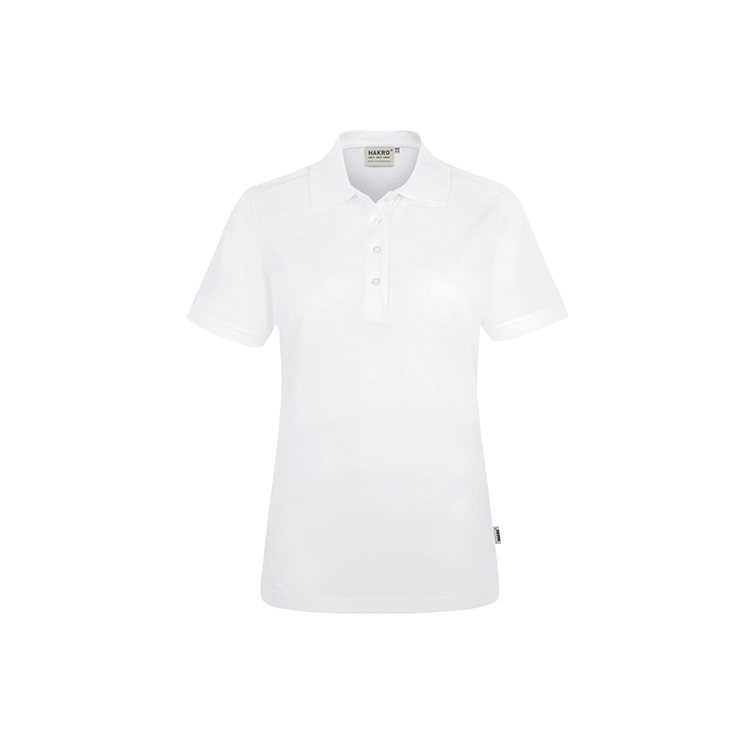 Biała damska koszulka polo idealna do gastronomii Hakro MIKRALINAR® PRO 218