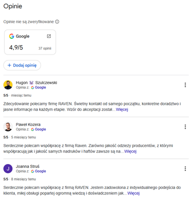 Opinie o firmie Raven z Łodzi