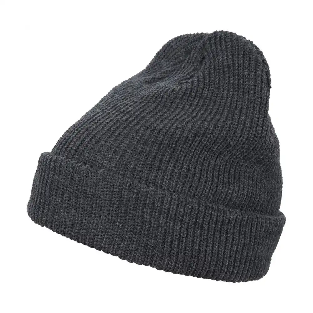 czapka darkgrey long knit beanie flexfit raven