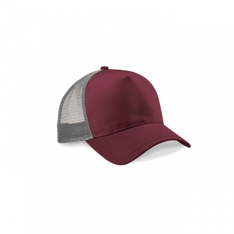 burgundowo-szara czapka snapback trucker