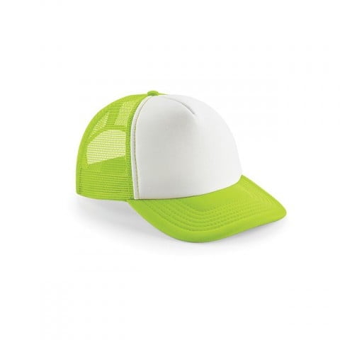 biało-zielona czapka trucker z haftem