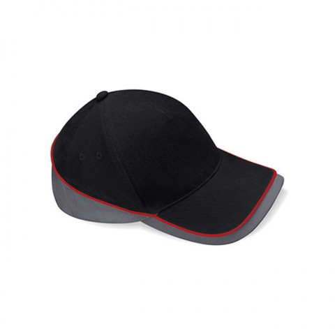 Black/Graphite Grey/Classic Red - Kontrastowa czapka Teamwear Competition