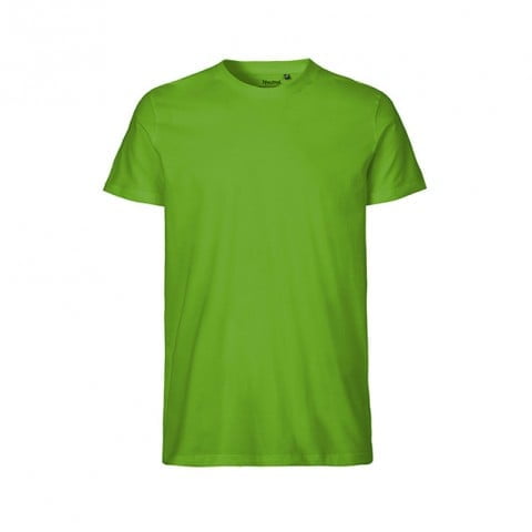 Lime - Męski T-Shirt w serek Fairtrade