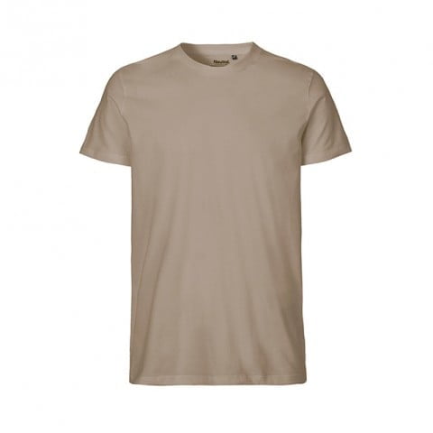 Sand - Męski T-Shirt w serek Fairtrade