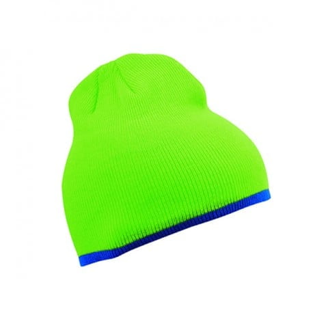 Lime Green/Royal - Czapka zimowa z kontrastowym wykończeniem