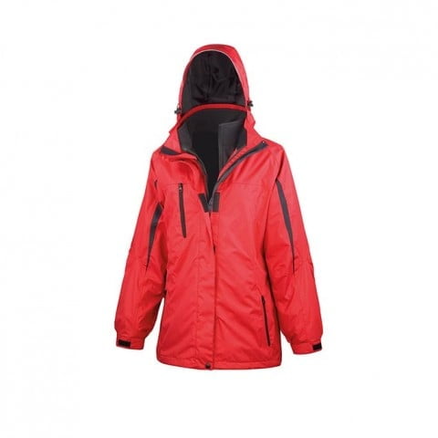 Red - Ladies` 3 in 1 Softshell Journey Jacket
