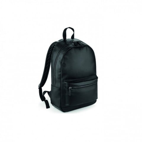 Black - Faux Leather Fashion Backpack