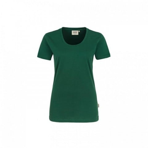 Zielona dopasowana koszulka damska z własnym drukiem Hakro 127