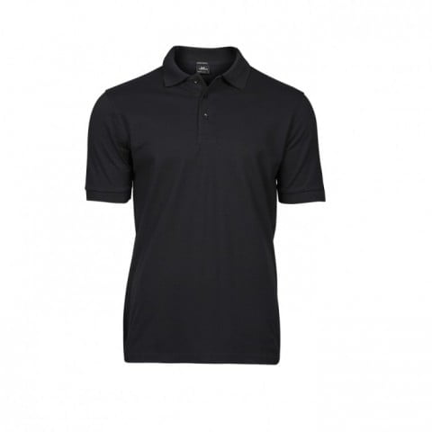 Black - Męska koszulka polo Luxury Stretch