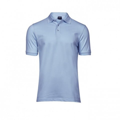 Light Blue - Męska koszulka polo Luxury Stretch