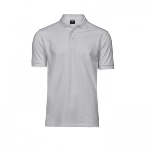 White - Męska koszulka polo Luxury Stretch