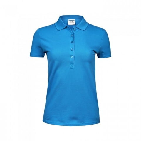 Azure - Damska koszulka polo Luxury Stretch