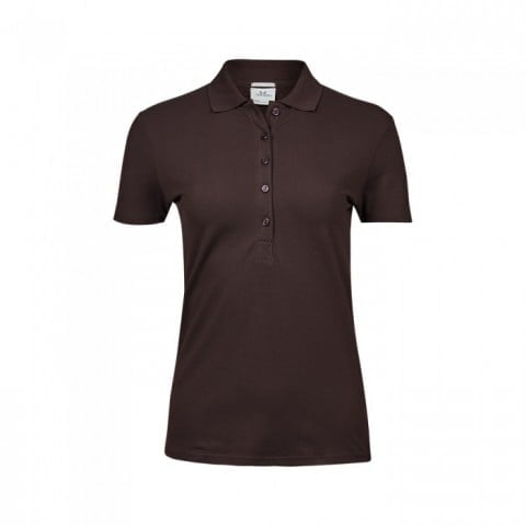 Chocolate - Damska koszulka polo Luxury Stretch