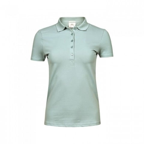 Dusty Green - Damska koszulka polo Luxury Stretch