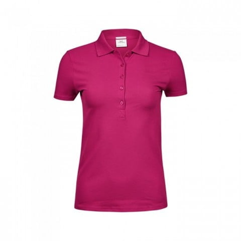 Hot Pink - Damska koszulka polo Luxury Stretch